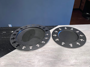 2 Alessi Girtondo Round Black Trays