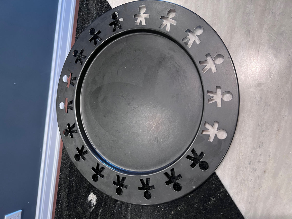 2 Alessi Girtondo Round Black Trays