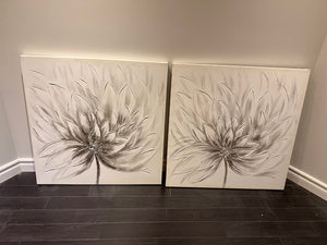 Wall Art White Flower (*2 available- sold individually- select quantity)