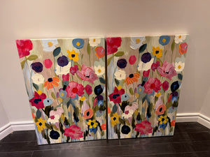 Wall Art Colourful Flowers (*2 available- sold individually- select quantity)