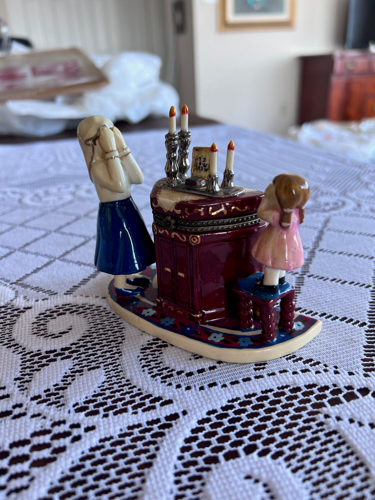 JACOB ROSENTHAL JUDAICA COLLECTION SHABBAT CANDLE LIGHTING TRINKET BOX