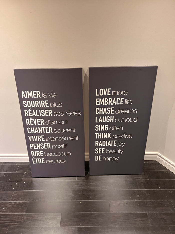 Pair of Wall Art in English & French
