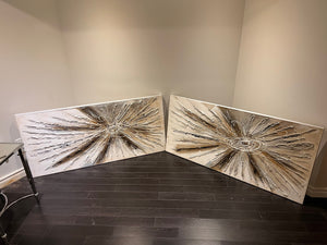 Pair of Wall Art Large Abstract Star