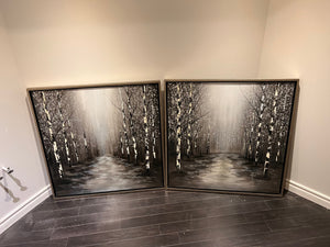 Wall Art Black & White Forest (*2 available- sold individually- select quantity)