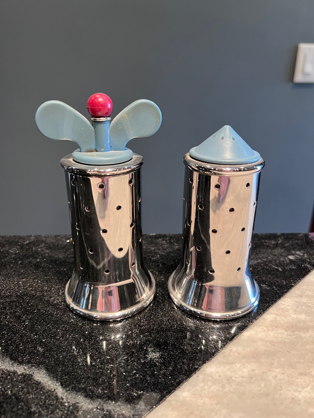 Alessi Salt Castor and Pepper Mill, Designed by Michael Graves