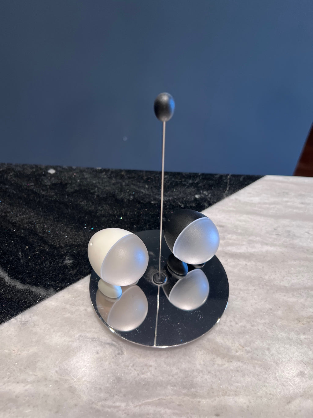ALESSI ASG02 BW LILLIPUT SALT AND PEPPER SHAKER, Designed by Stefano Giovannoni