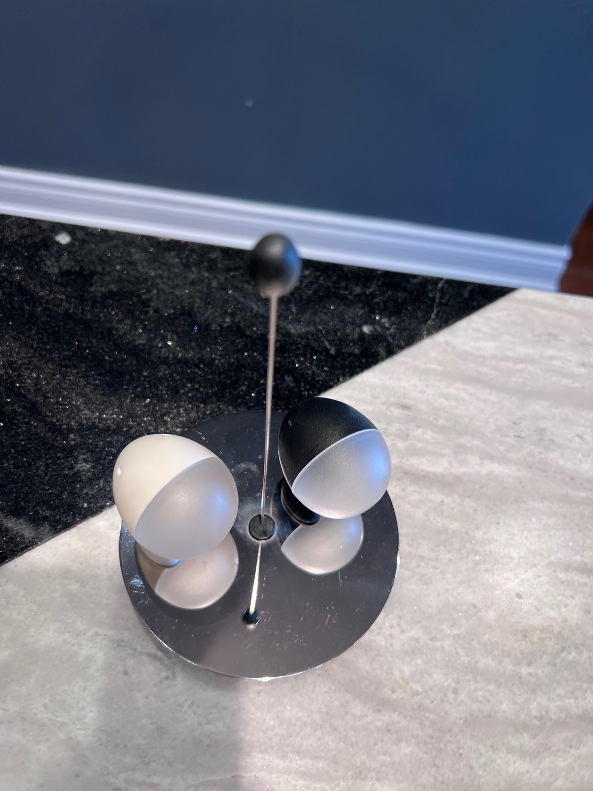 ALESSI ASG02 BW LILLIPUT SALT AND PEPPER SHAKER, Designed by Stefano Giovannoni