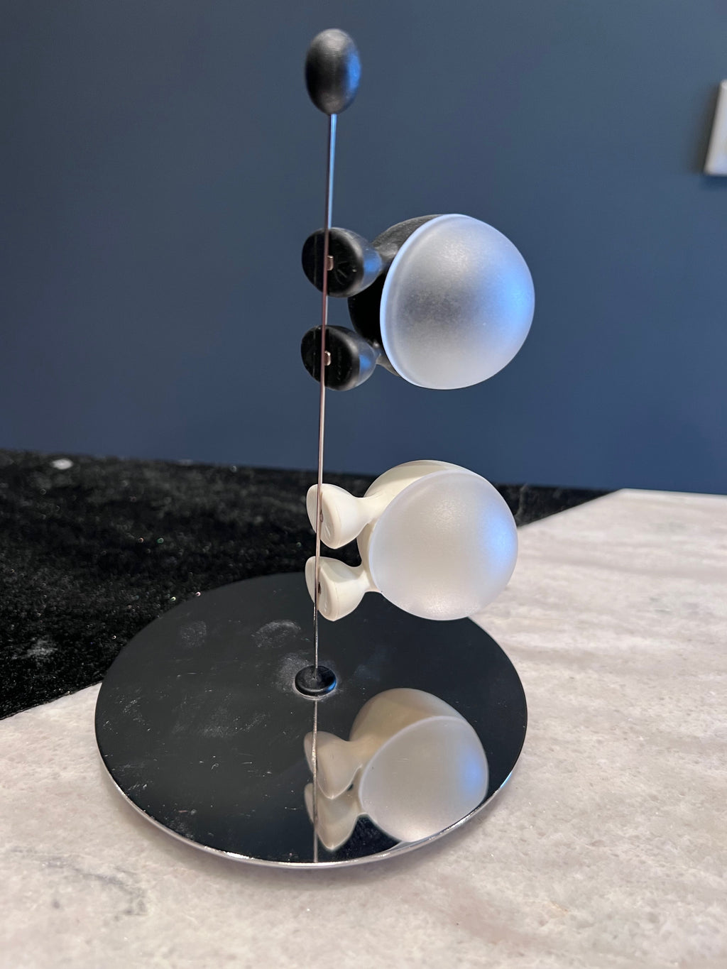ALESSI ASG02 BW LILLIPUT SALT AND PEPPER SHAKER, Designed by Stefano Giovannoni