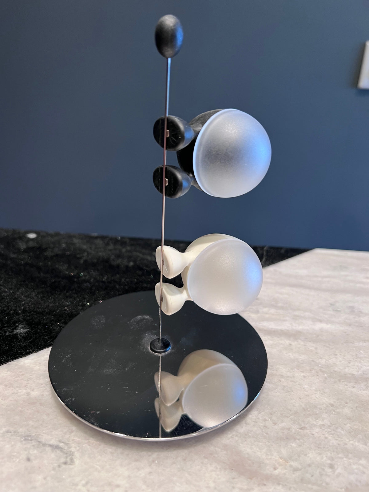 ALESSI ASG02 BW LILLIPUT SALT AND PEPPER SHAKER, Designed by Stefano Giovannoni