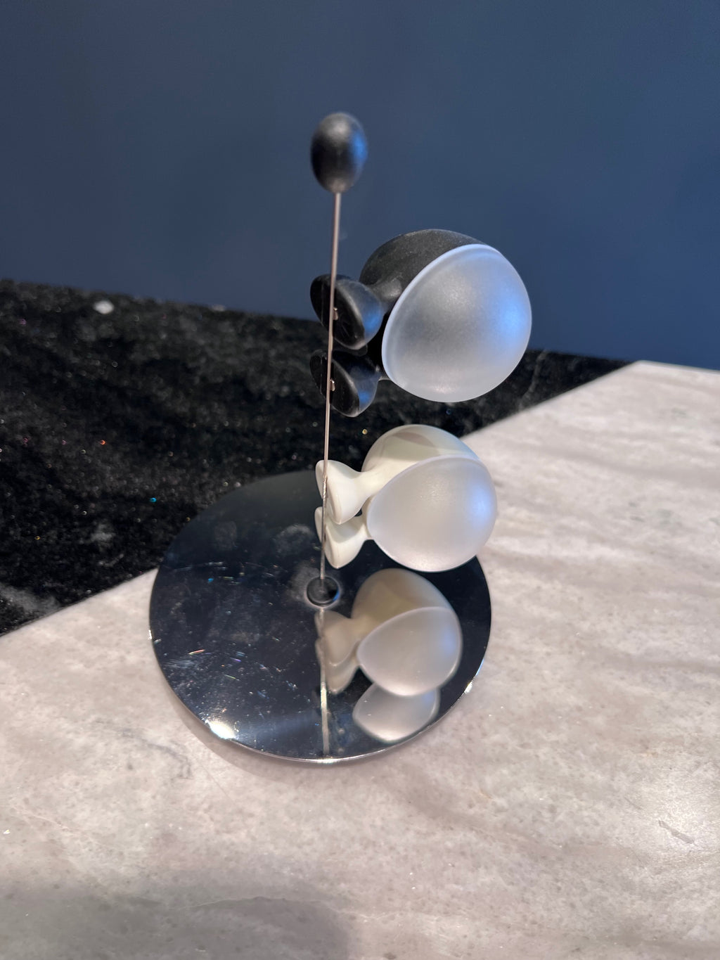 ALESSI ASG02 BW LILLIPUT SALT AND PEPPER SHAKER, Designed by Stefano Giovannoni