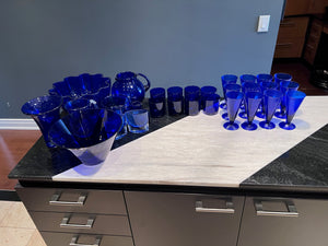 Blue Glassware Lot