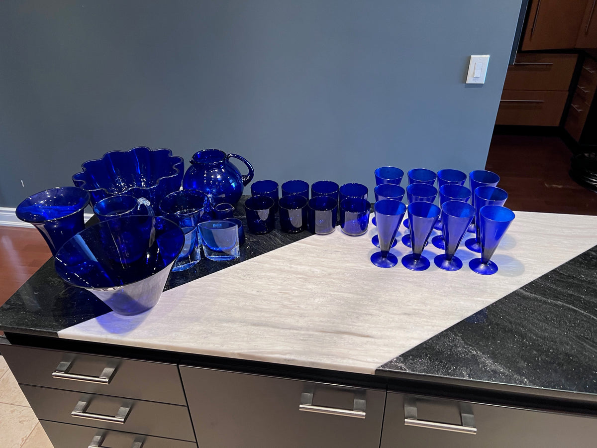 Blue Glassware Lot