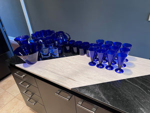 Blue Glassware Lot