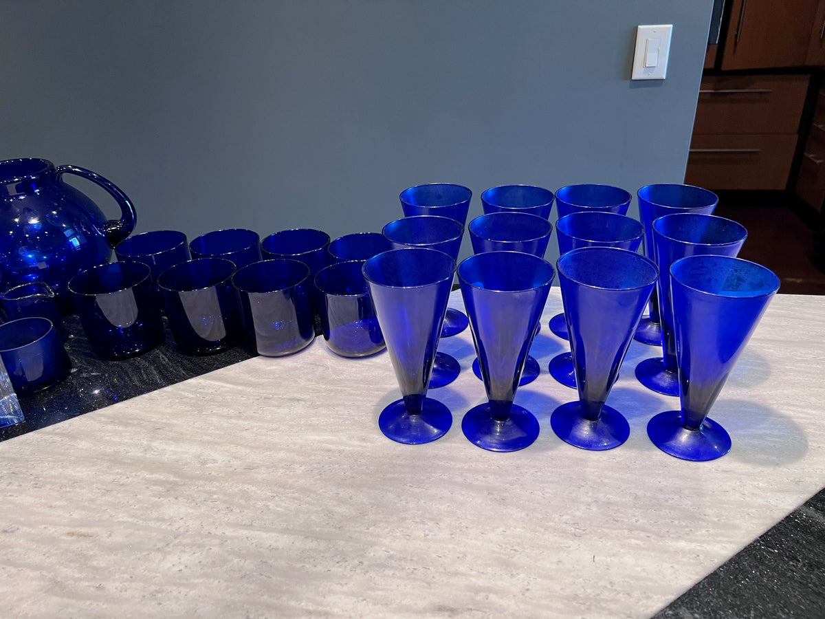 Blue Glassware Lot
