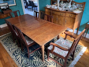 Antique Dining Table + 6 Chairs