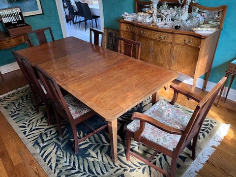 Antique Dining Table + 6 Chairs