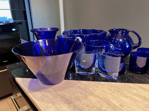Blue Glassware Lot