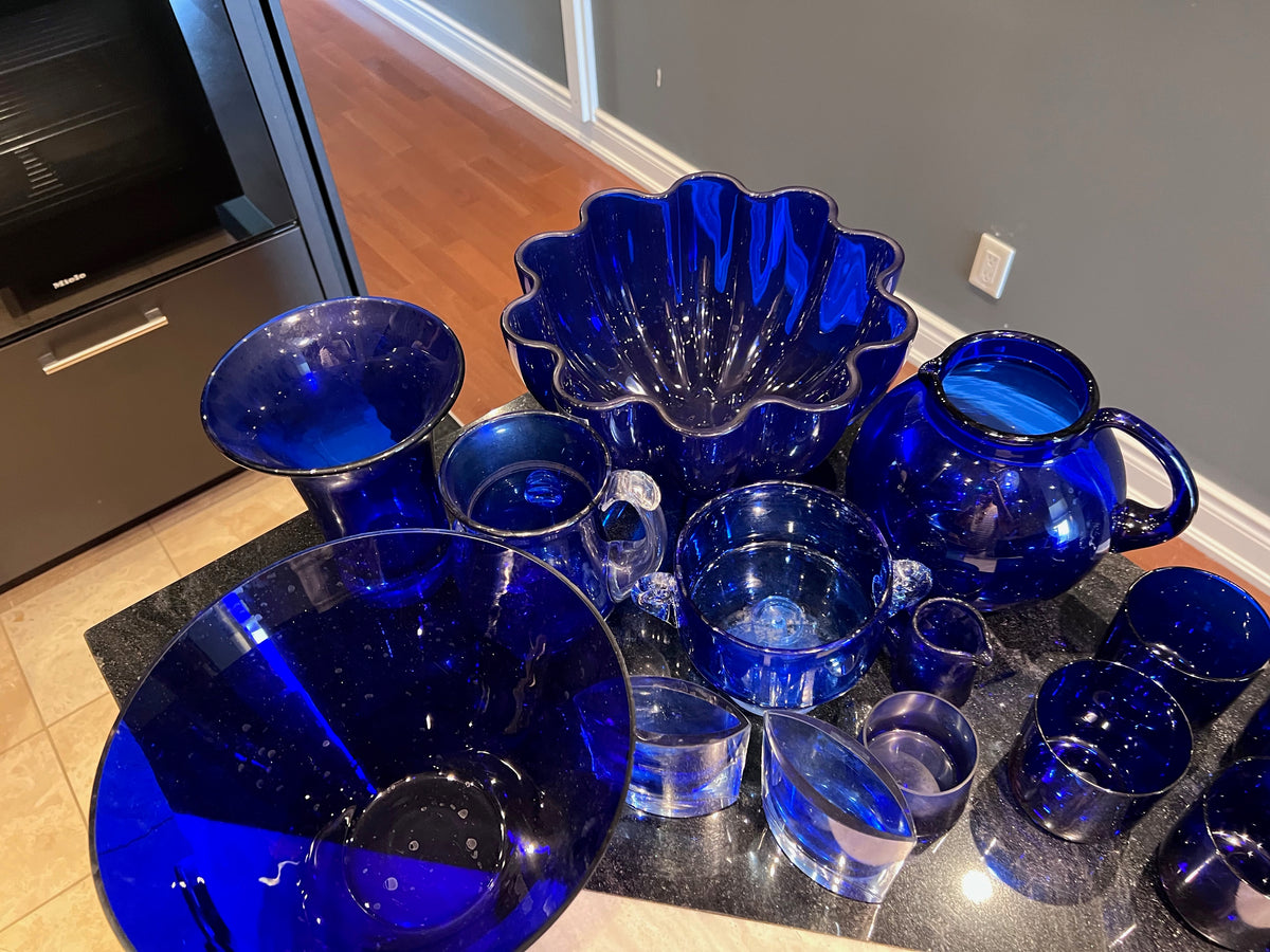 Blue Glassware Lot