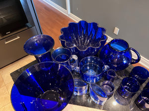 Blue Glassware Lot