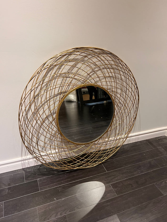 Round Gold Mirror 36"D