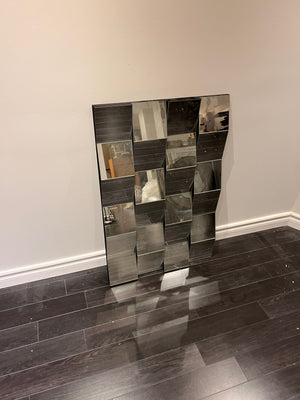 Rectangular Mirror with Layered Squares Design