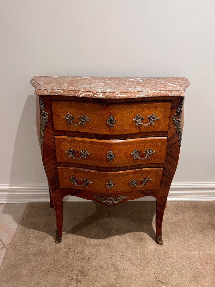Small Antique French Marble Top Commode