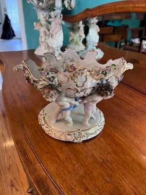 Antique German Porcelain Pedestal Bowl