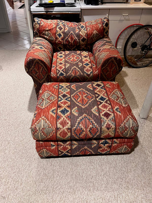 The Art Shoppe Large Armchair with Ottoman