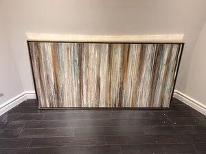 Wall Art Lines White, Blue, Brown Tones