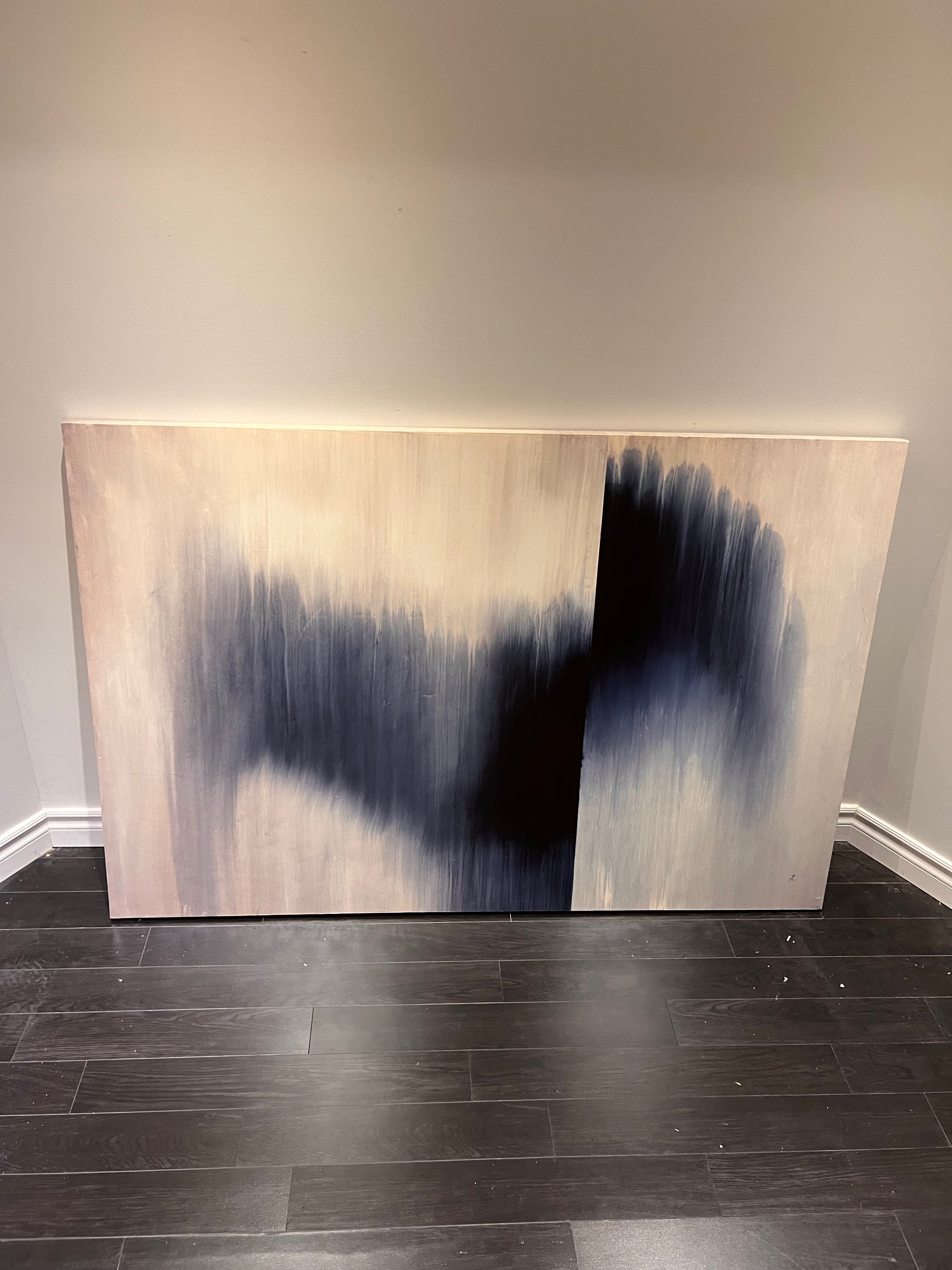 Wall Art Abstract Blue, Black, White