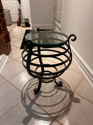 Designer Glass Top Accent Table