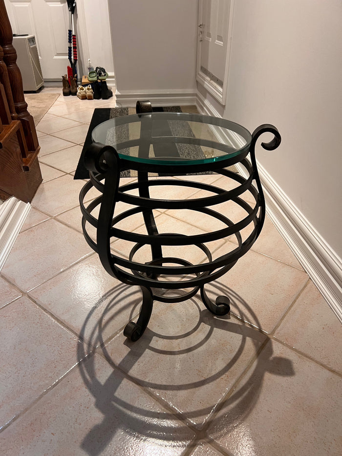 Designer Glass Top Accent Table