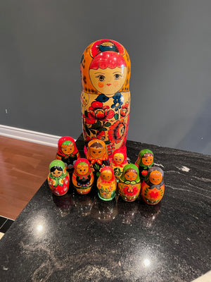 Vintage Russian Nesting Dolls Lot
