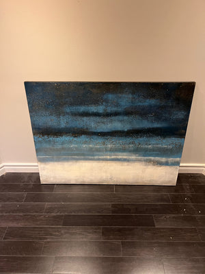 Wall Art Abstract Blue, Black, White