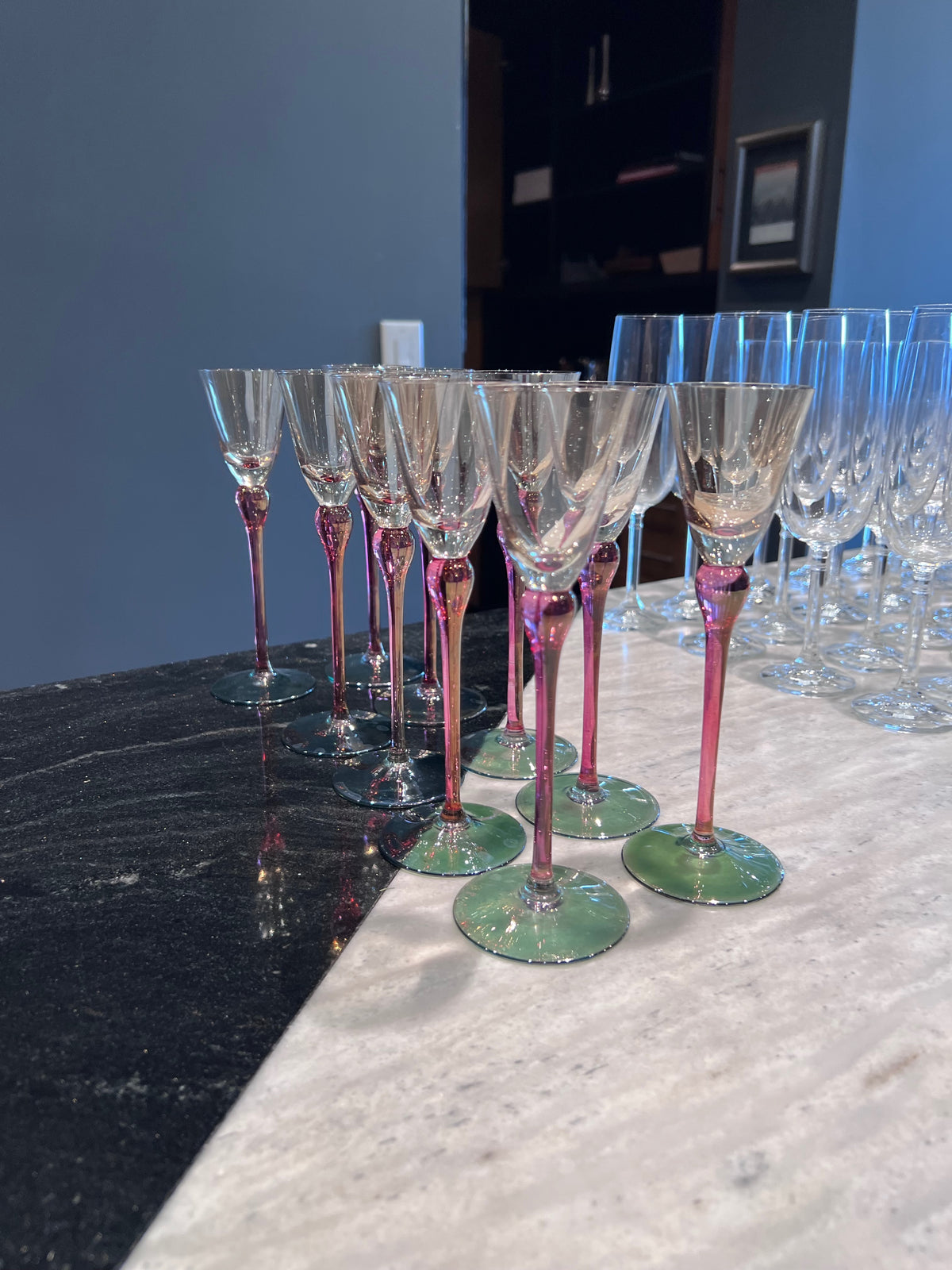Set of 10 Vintage Watermelon Stemware