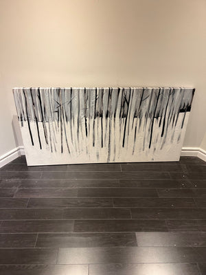 Wall Art Winter Forest Black, White, Grey