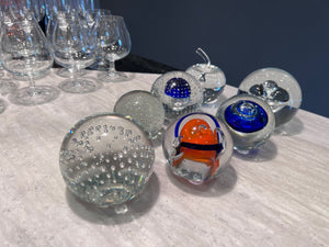 Lot of 7 Signed Art Glass Paperweights