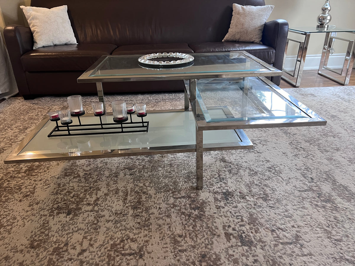 3-Tier Glass & Chrome Coffee Table – Sell My Stuff Canada - Canada's ...
