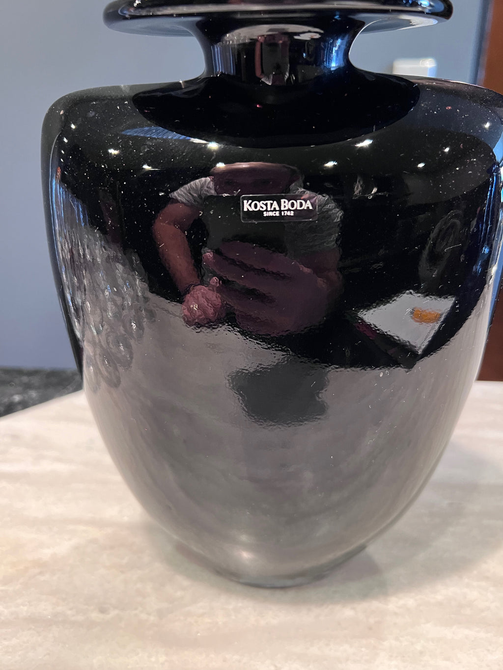Kosta Boda Amethyst Shoulder Vase by Kjell Engman