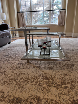 3-Tier Glass & Chrome Coffee Table