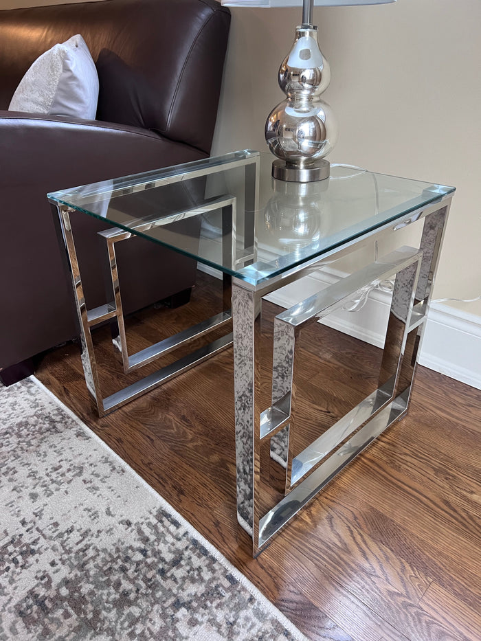 Glass & Chrome Soho Macy Side Table