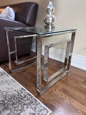 Glass & Chrome Soho Macy Side Table
