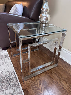 Glass & Chrome Soho Macy Side Table