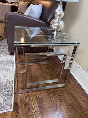 Glass & Chrome Soho Macy Side Table