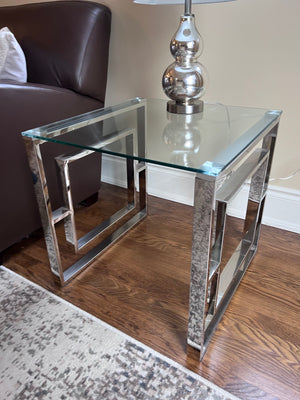 Glass & Chrome Soho Macy Side Table