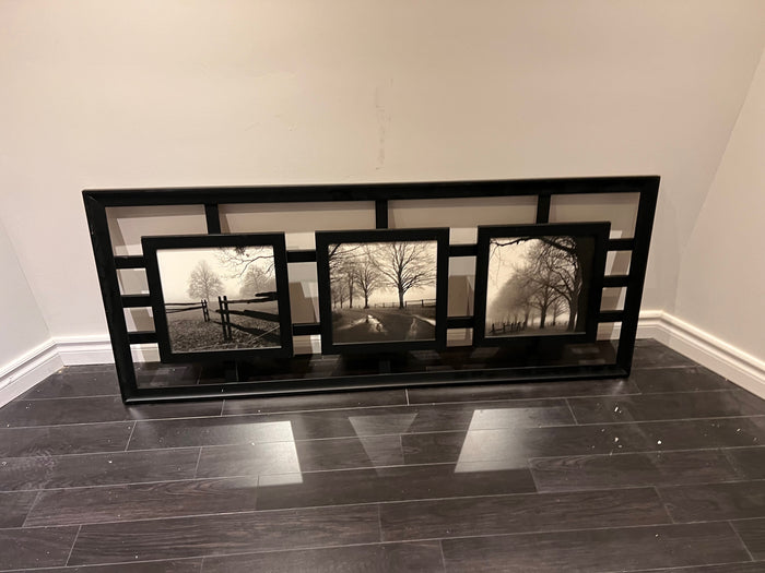 Wall Art Triptych Farm Photo, Brown Frame