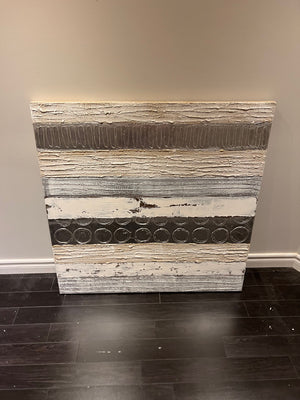 Wall Art Abstract Silver & White