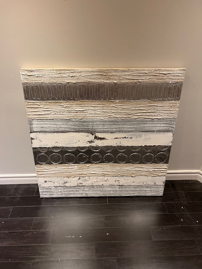 Wall Art Abstract Silver & White