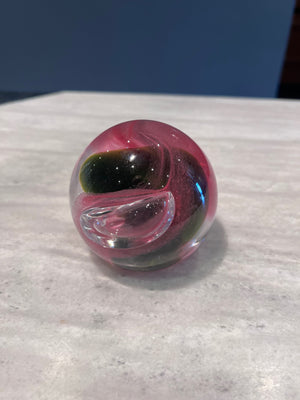 Vintage 1989 Scottish CAITHNESS GLASS Paperweight titled MOMENTUM by Margot Thomson