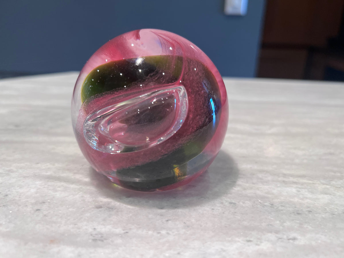 Vintage 1989 Scottish CAITHNESS GLASS Paperweight titled MOMENTUM by Margot Thomson